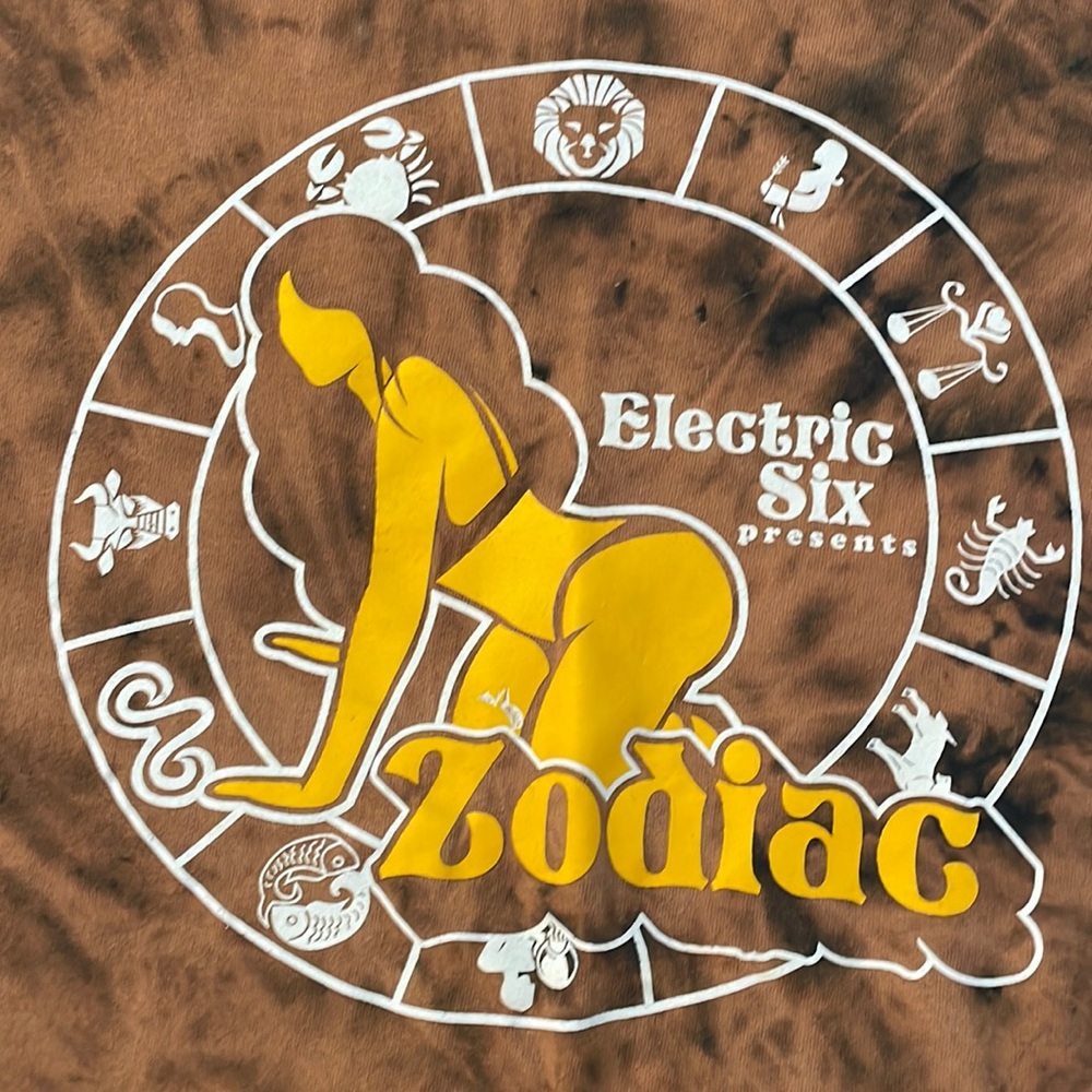 Electric Six Zodiac band tee hand dyed reverse dye